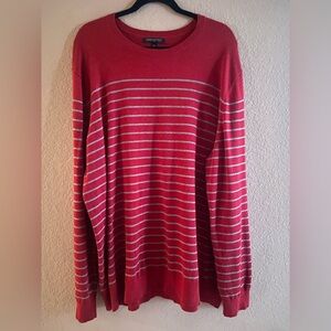 EUC Banana Republic Men's Red Stripe Boat Neck Long Sleeve Sweater Size XXL